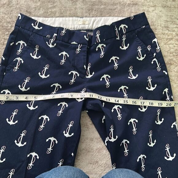J. Crew factory Navy Anchor Pattern Chinos stretch size 6 - Picture 7 of 8